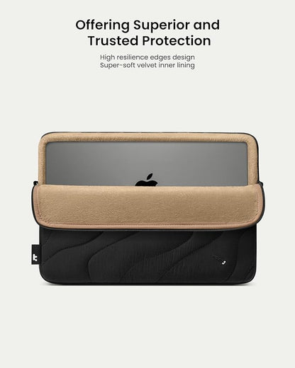 tomtoc 360 Protective Puffy Laptop Sleeve for 14-inch MacBook Pro M4/M3/M2/M1 Pro/Max A3112 A3401 A3185 A2992 A2918 A2779 2024, 13.5/13.8-inch Surface Laptop 7(Copilot+ PC)/6/5/4/3, Quilted Design