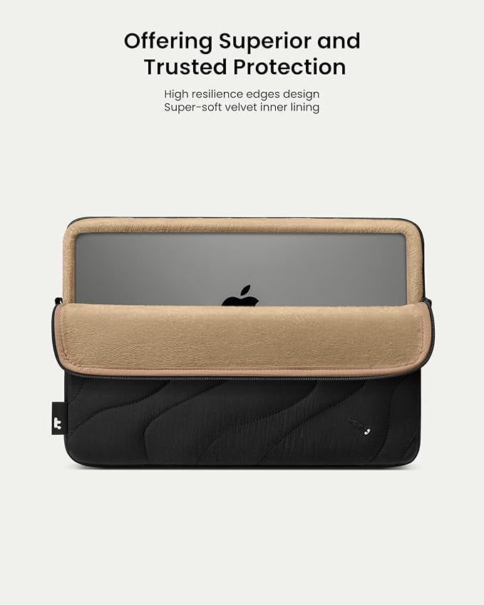 tomtoc 360 Protective Puffy Laptop Sleeve for 15-inch MacBook Air M4/A3241 2025, M3/A3114 2024, M2/A2941 2023, 15-inch Surface Laptop 7th(Copilot+ PC)/6/5/4/3, Quilted Puffer Soft Computer Case Bag