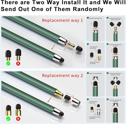 Stylus Pen for Touchscreen,5 PCS Stylus,2-in-1 Stylus Pen for iPad, High Sensitivity Precision Suitable for All Touch Screens of iPhone/ipad/Android Tablet(Black/White/Gray/Gold/Dark Green)