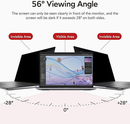 bersem 2 Pack 15.6 Laptop Privacy Screen for 16:9 Ratio Computer Monitor, Removable, Anti Glare, Blue Light Filter, Anti-Spy, Anti-Scratch, UV-Blocking