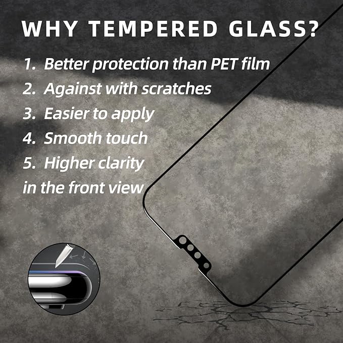 EGKimBa Privacy Screen Protector - Compatible with iPhone 16e, 14, 13 and 13 Pro 6.1 inch Gradient Colorful Electroplated Anti-Spy Anti-Blue Light Tempered Glass