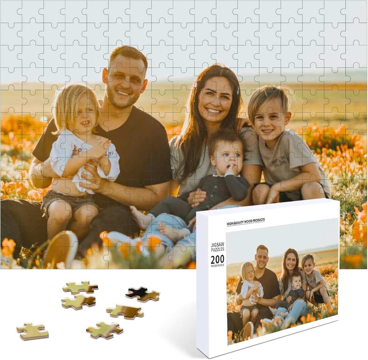 Custom Puzzle 120/200/300/500/1000/1500 Pieces, Personalized Puzzle from Your Own Photo, Customized Jigsaw Puzzle Gift for Couple, Pet, Wedding, Anniversary & Family (300-Vertical)