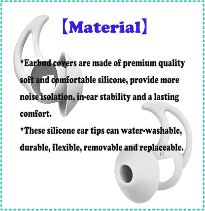 3 Pairs Earbuds Replacement Tips Large，Silver Earbud Tips ，Silicone Eartips Compatible with Bose QuietComfort and Sport Earphones