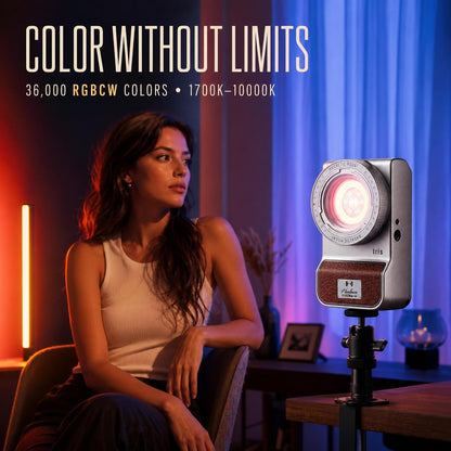 HARLOWE Iris 5 Spectra RGBW LED Video Light, Mini Creator Studio Light