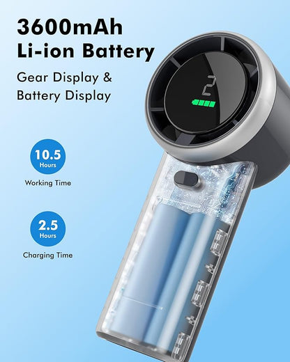 WHATOOK Portable Mini Fan: High Speed Cooling Fan, 10 Hours Battery Life, USB Rechargeable, Small Essentials for Women, Beach Travel, Vacation (Black)