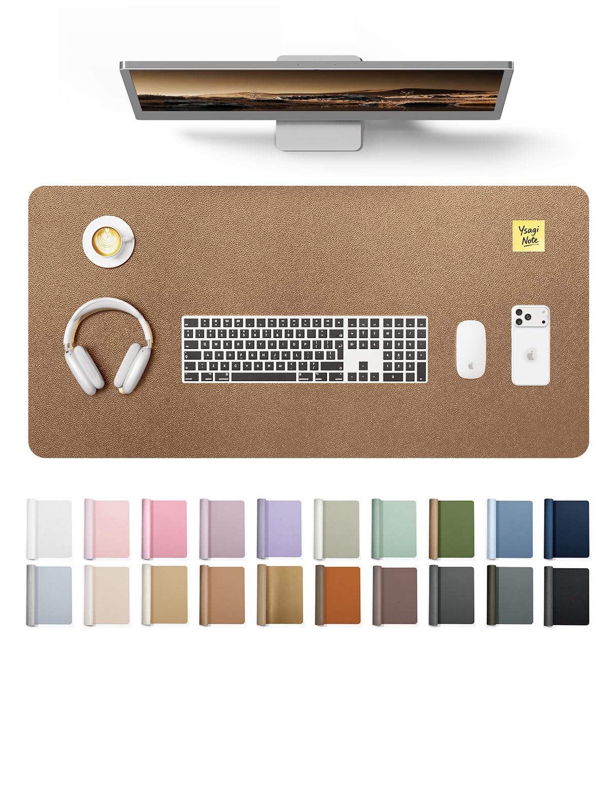 YSAGi Desk Protector&Blotter, Non-Slip Waterproof Leather Mouse Pad