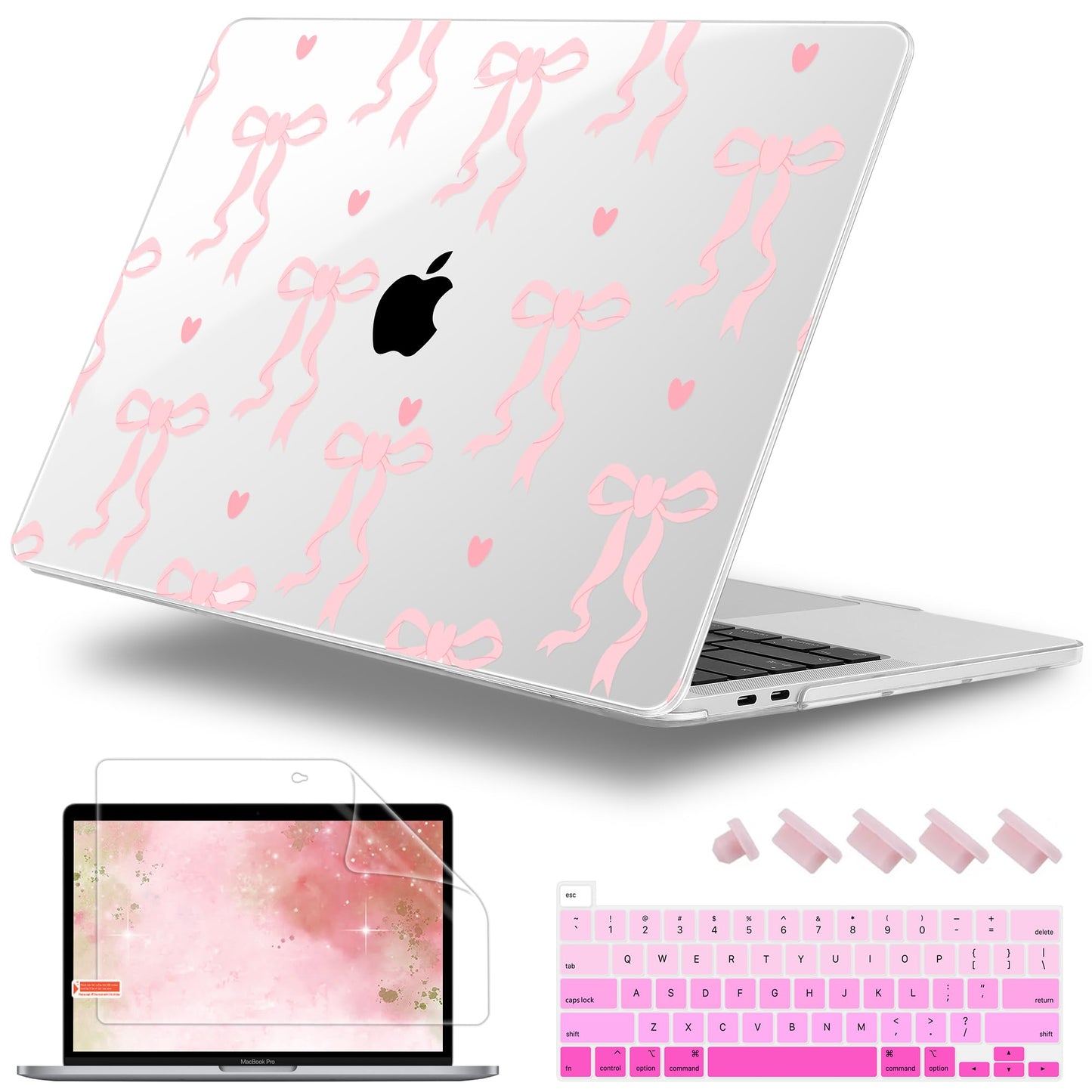 Lepeoac for MacBook Pro 16 inch Case 2019 2020 Release Model A2141, Plastic Hard Shell Cover with Keyboard Cover & Screen Protector for MacBook Pro 16 inch with Touch Bar & Touch ID, Bow