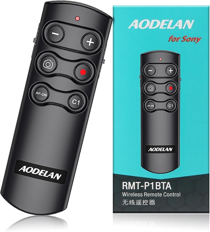 AODELAN Wireless Remote Control Camera Shutter Release for Sony ZV-E10, ZV-1, A7SM3, A7C, A7RIV, Alpha 9,7R IV,7R III, 7 III, 6600, 6400, 6100, 9 II, RX0 II, RX100 M7; Replces Sony RMT-P1BT