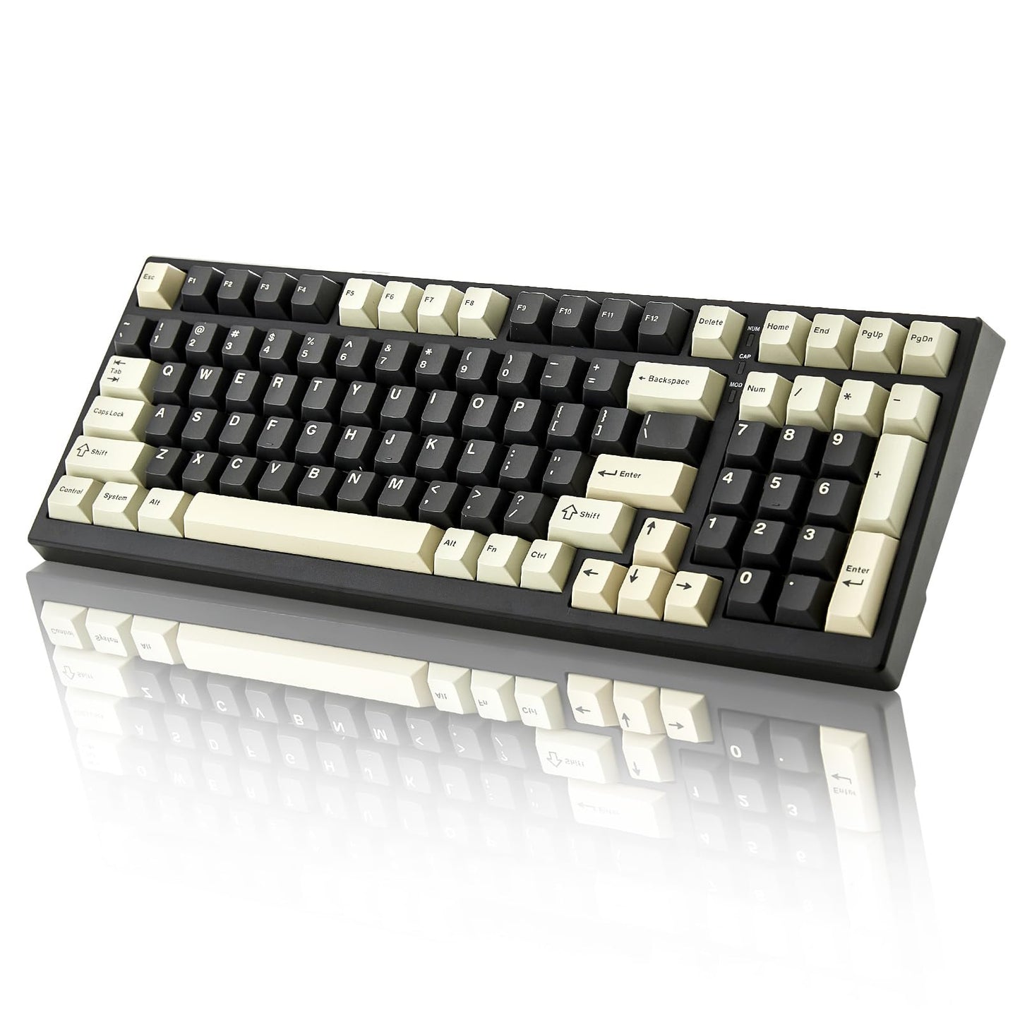 YUNZII YZ98 Gasket Mechanical Keyboard,99 Key Hot Swappable BT5.0/2.4G/USB-C Wireless NKRO 98% 1800 Layout with RGB LED Backlit for Linux/Win/Mac(Black, Cocoa Cream V2 Switch)