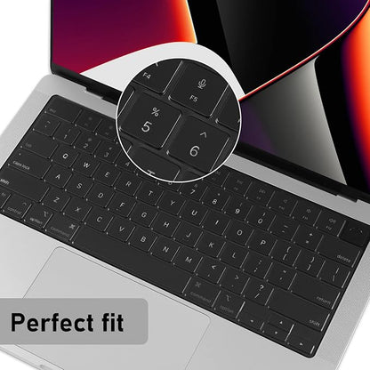 EooCoo Premium Keyboard Cover Skin Ultra Thin Protector Compatible with 2025-2021 MacBook Air 15" 13.6" M4 M3 M2 Chip, MacBook Pro 14" 16" M4 M3 M2 M1 Pro Max Chip, Tinted
