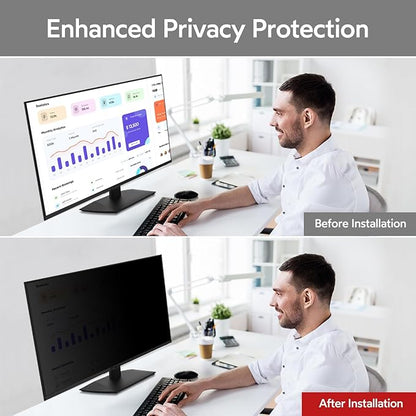 BERSEM 22 Inch Monitor Computer Privacy Screen Filter for 16:10 Ratio,Removable Monitor Anti-Glare & Privacy Filters for 22 Inch, Anti Blue Light, Anti-Spy, Anti-Scratch, UV-Blocking Peripherals