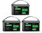 HQST LiFePO4 Battery 100ah Lithium Battery, 12V Lithium Iron Phosphate Battery Deep Cycle Marine Battery, 10 Year Lifetime with Low & High Temp Protection for RV, Trolling Motor, Boat-3 Pack