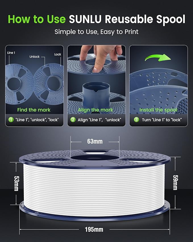 SUNLU 3D Printer Filament PETG Filament 1.75mm, Less Stringing Good Layer Adhesion High Toughness, PETG Filament 1.75 ±0.02mm, 1kg Spool(2.2lbs), Transparent