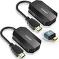 2025 Upgraded Wireless HDMI Transmitter and Receiver 4K Ultra HD Decoding & 1080P Output, Long Range Wireless HDMI Extender Transmission, Plug and Play, 1 RX to 8 TX, Stable & Low Latency