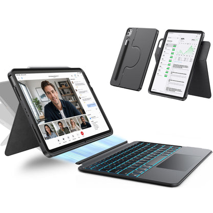 HOU Keyboard Case for iPad Air 11",Air 5/4 gen & iPad Pro 11" 1/2/3/4 gen