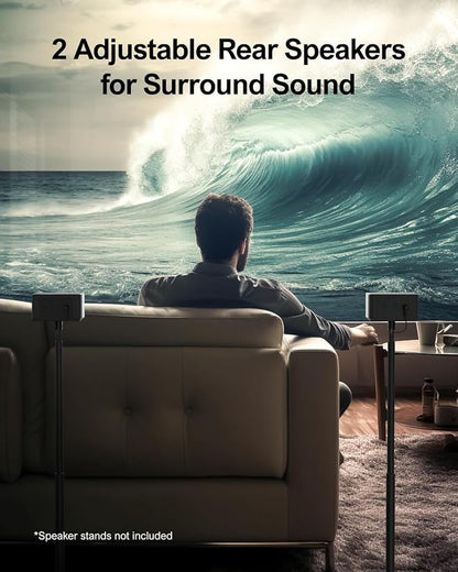 ULTIMEA 5.1 Virtual Surround Sound Bar, 320W Home Theater Surround System with Adjustable Speakers & Subwoofer, TV Speaker Soundbar, Sound Bar for Smart TV, Bluetooth 5.3, Easy Setup, Poseidon D50
