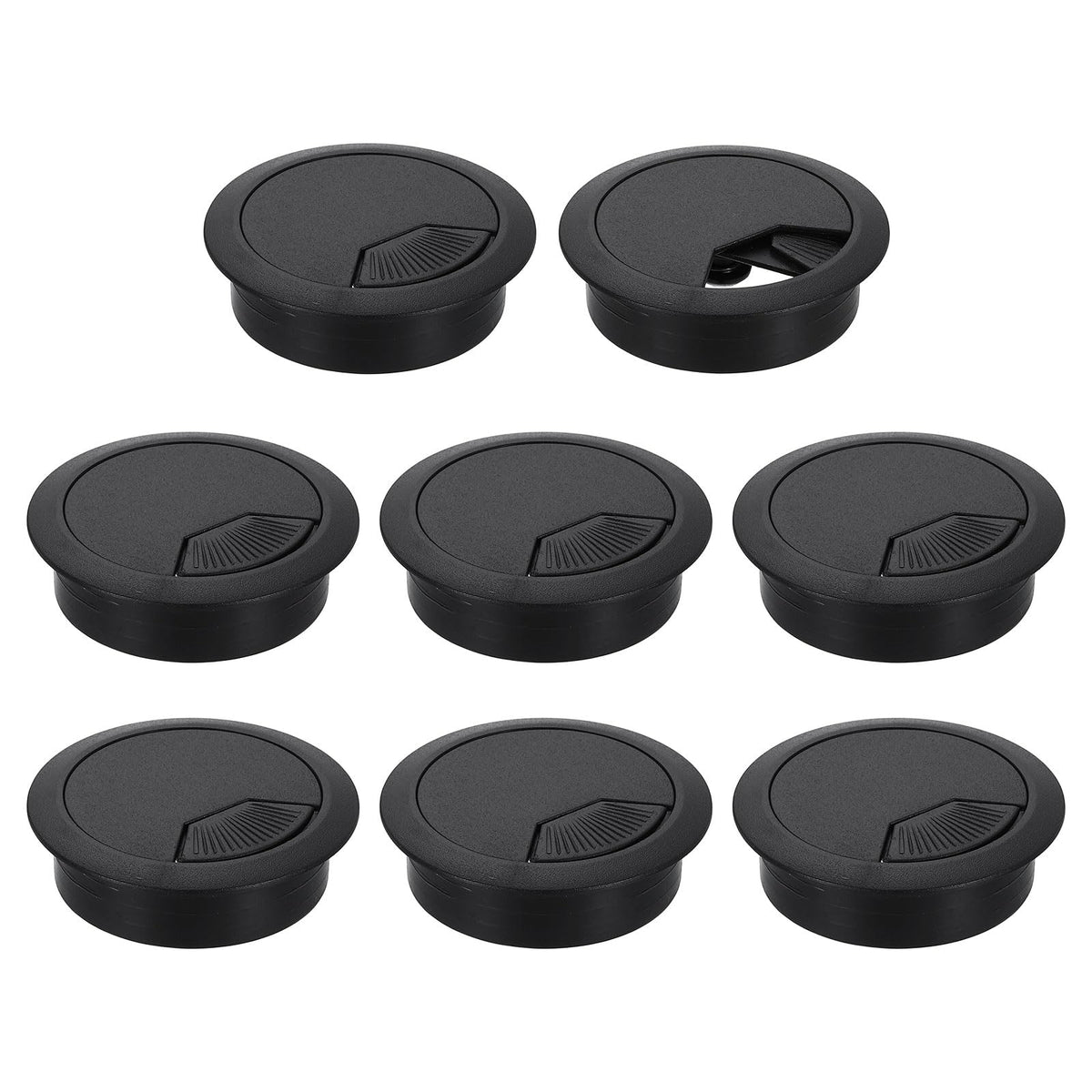 uxcell 8Pcs 50mm (1.97") Desk Grommet Plastic Cable Hole Cover Wire Brown