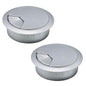 2 Pcs Desk Grommet 2-1/16" / 53 mm, Desk Cord Hole Cover, Cable Grommet ABS Plastic, Desk Hole Grommet for Home & Office Pc, Detachable Adjustable Cable Cord Organizer-Silvery