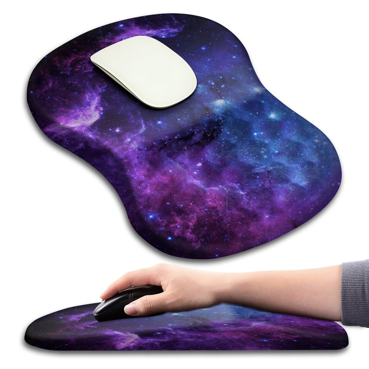 KUOSGM Mouse Pad Wrist Support, Ergonomic Mouse Pad with Massage Dot, Comfortable Computer Mouse Pad for Laptop, Wrist Rest Pain Relief Mousepad with Non-Slip PU Base for Office & Home, 12 x 8 in