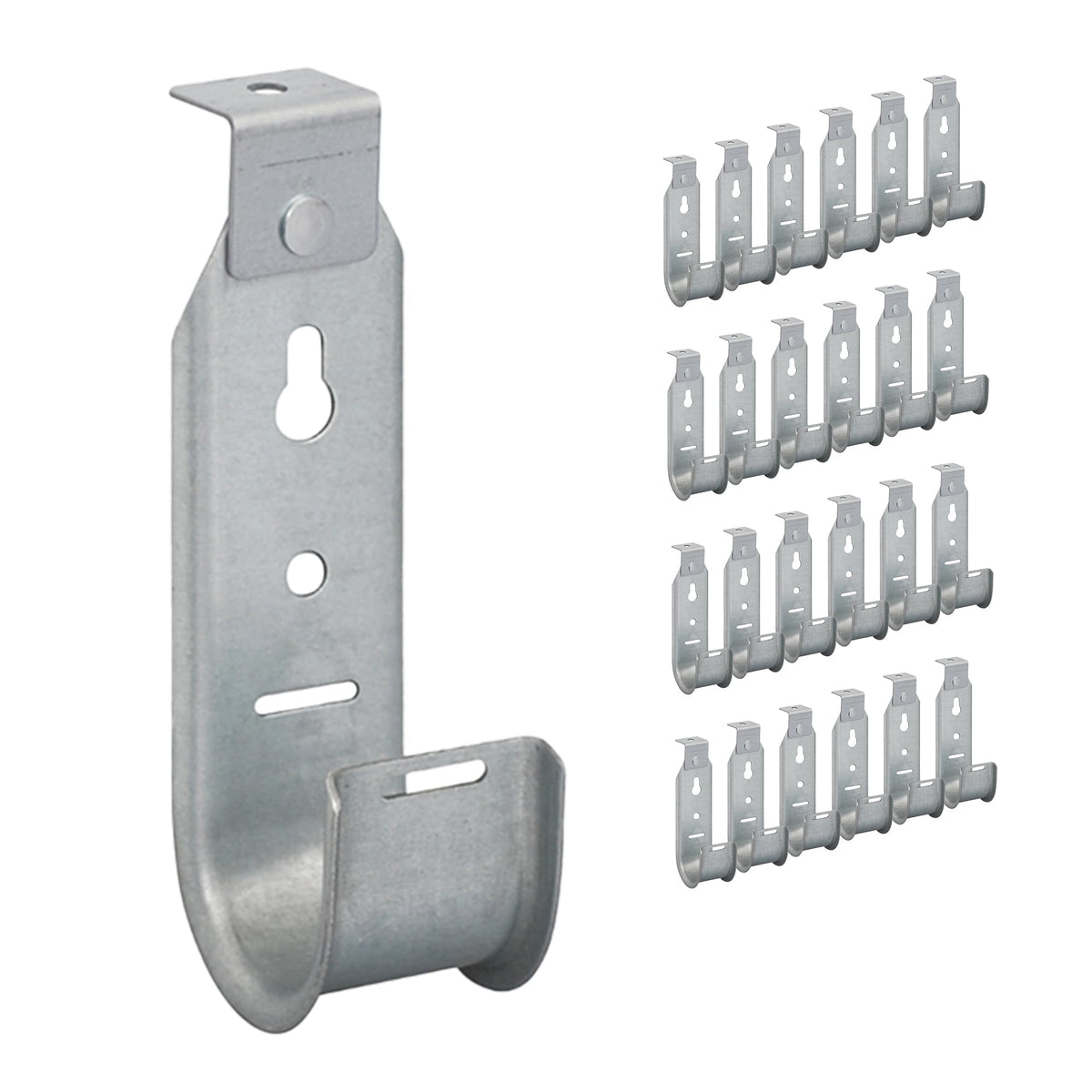 ICC 4-Inch Ceiling J Hook Cable Management Hook, Retainer Clip, 25-Pack