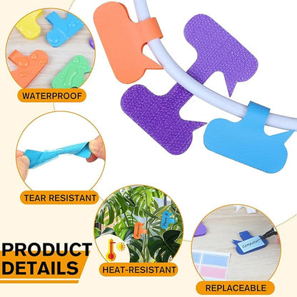 36Pcs Large Cable Cord Labels - 8 Colors Reusable Write-On Wire Tags, Cord Identification Labels for Electronics, with 40Pcs Label Stickers, Cable Management for Home, Office, Oval