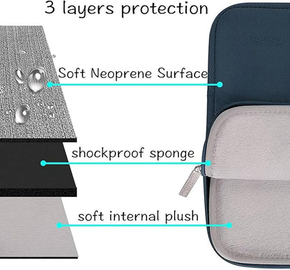MOSISO Laptop Case 13.3 inch, 13-13.3 inch Laptop Sleeve Bag Compatible with MacBook Air/Pro 13 / Pro 14, HP Dell ASUS Lenovo Notebook, Neoprene Computer Sleeve Bag with Small Case, Haze Blue