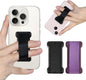 Phone Grip Strap Holder for Hand, Universal Finger Strap Phone Holder, Finger Selfie Grip Compatible with Most Smartphones (Black Darkpurple) - 2Pack