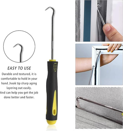 BAYTORY 3Pcs Screen Tool, Window Screen Spline Roller Tool with Wooden Handle and Steel/Nylon Bearing Wheels, Mesh Screen Door Repair Kit Easy to Use
