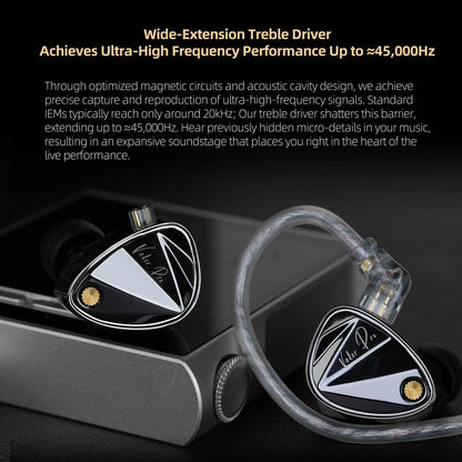 KZ Vader Pro in-Ear Monitors Gaming Earbuds, Triple Dynamic Driver IEM with 4 Tuning Switches, Clarity in All Frequency Stereo Sound Comfortable Noise Isolating Earphones for Stage and Studio (NNMIC)