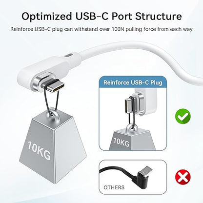 AMVR 16FT(5M) Charging Link Cable Accessories Compatible with Meta Quest 3/3S/Pico 4 - Data Line with Separate Fast Charging Port, High-Speed Max 5Mbps Transfer to PCVR/SteamVR, Play While Charger