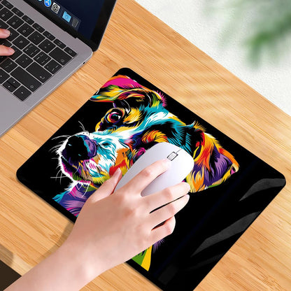 Square Mouse Pad Colorful Dog Portrait-5,Gaming Mouse Pads for Desk,Soft Computer Waterproof Non-Slip Mouse Mat
