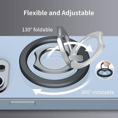 PROfezzion Thin Metal Ring Holder for MagSafe, Removable Strongest Magnetic Phone Grip for iPhone 16 15 14 13 12 Pro Max Plus with Mag-Safe Case [Not for Regular Case] [MagSafe Car Mount Compatible]