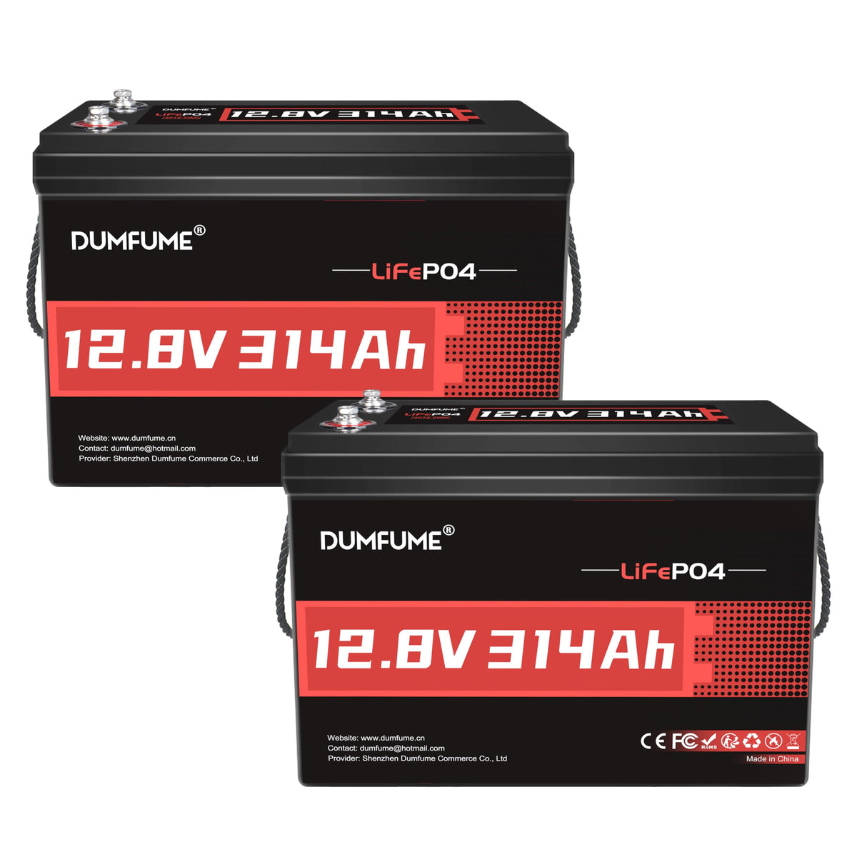 12V 600Ah LiFePO4 Lithium Battery Built-in 200A BMS