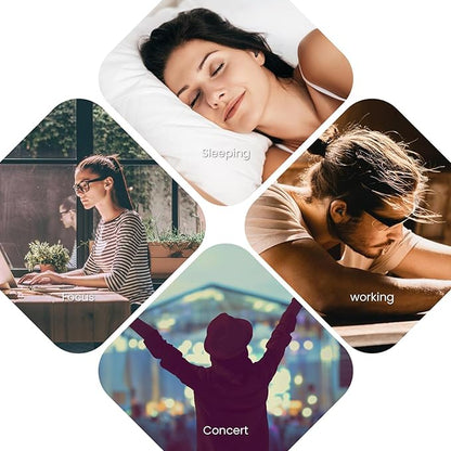 Earplugs for Sleeping & Noise Reduction - Soft Silicone Earplugs with 7 Pairs Ear Tips & One Connection Cord, Hearing Protection for Sleeping, Concerts, Work & Sound Reduction 25dB-30db