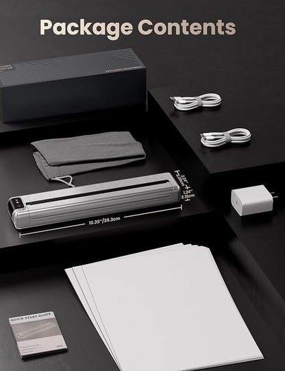 Phomemo Q302 Upgraded Portable Printers Wireless for Business, Ultra-Small Bluetooth Printer for Mobile Printing, 2400mAh Battery can Reverse Charging, 300dpi Inkless Printer Support 8.5X11 US Letter