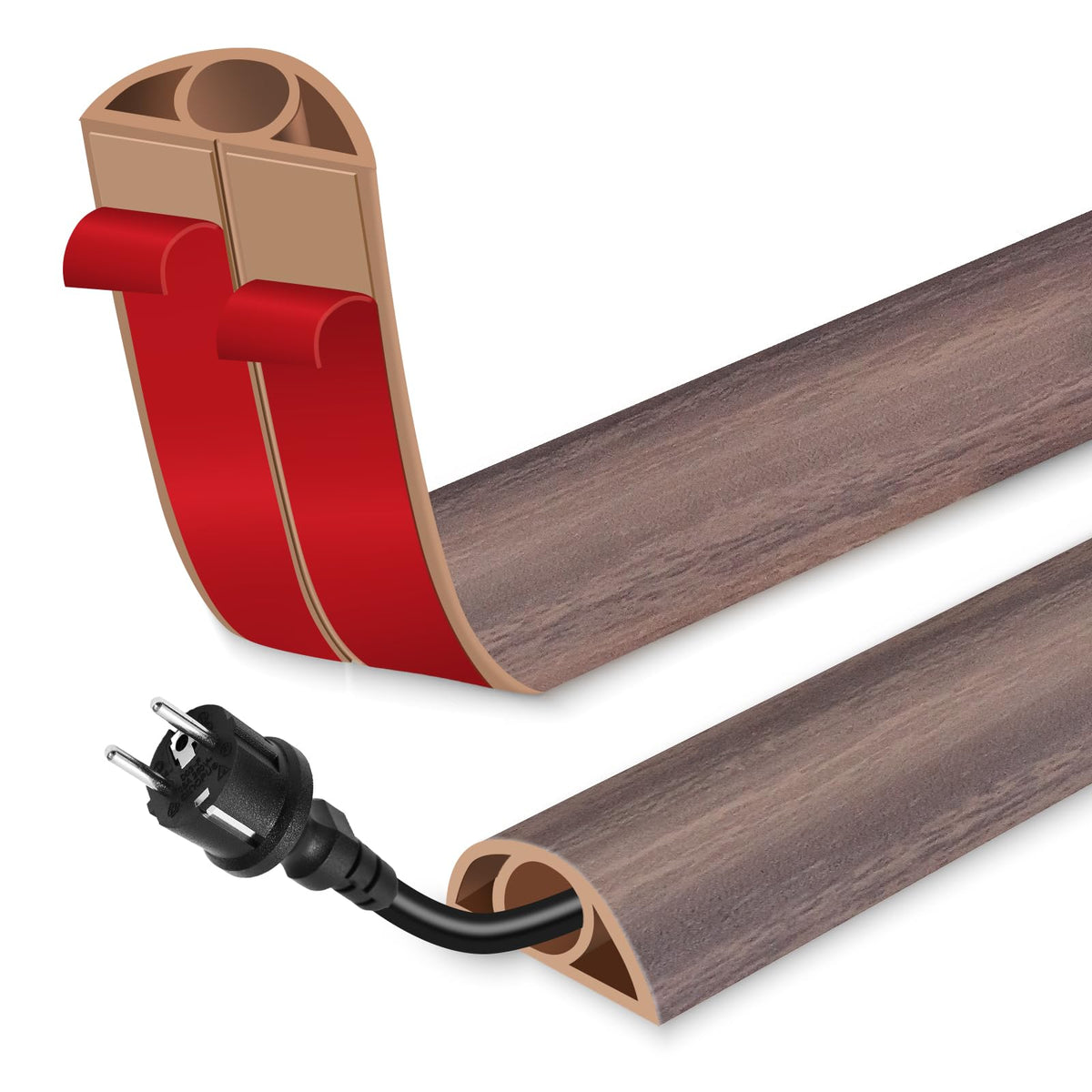 EYAYEN Floor Cord Cover for Wires on Floor Self Adhesive Cord Hider
