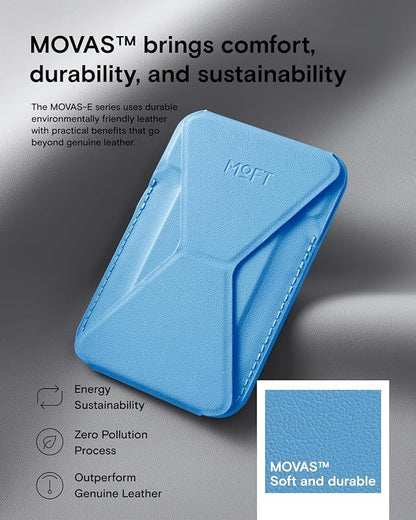 MOFT Magnetic Wallet Stand Compatible with iPhone 16/15/14/13/12 Series, Angle Adjustment & Magsafe Compatible MOVAS Phone Stand,Faded Jeans