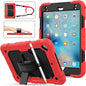 SEYMAC stock Case for iPad mini 5/4 with Screen Protector Pencil Holder [360 Rotating Hand Strap] & Stand, Drop-Proof Case for iPad mini 5th/4th Generation 7.9 inch (Black+Red)