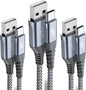 sweguard USB Type C Charger Cable [3-Pack,6.6ft+3.3ft+1.5ft] iPhone 16 Charger Nylon Braided Cord for iPhone 16 15 Pro Max Plus Samsung Galaxy S24 S23 S22 S21 S20 S10 Note 20 10 A54 Pixel LG Moto PS5