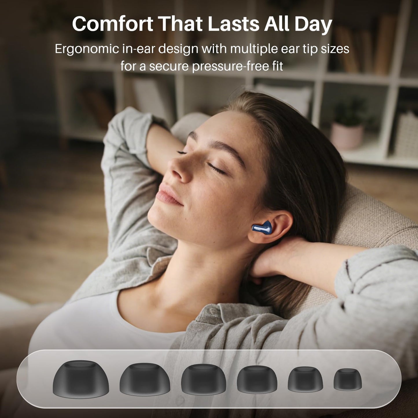 TOZO Hybrid Active Noise Cancelling in Ear Wireless Earbuds, 68H Playtime