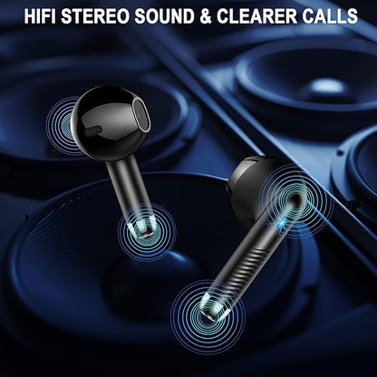 Wireless Earbuds, Bluetooth 5.4 Ear Buds LED Power Display Headphones Bass Stereo, Bluetooth Earbuds in-Ear Noise Cancelling Mic, 40H Playback Mini Case IP7 Waterproof Sports Earphones for Android iOS