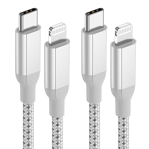 3ft USB C to Lightning Cable 2Pack,[Apple MFi Certified] Power Delivery USB C iPhone Charger Fast Charging, 3 foot Nylon Braided Type C to Lightning Cord for iPhone 14 13 12 11 Pro Max XR XS 8 SE iPad