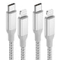 3ft USB C to Lightning Cable 2Pack,[Apple MFi Certified] Power Delivery USB C iPhone Charger Fast Charging, 3 foot Nylon Braided Type C to Lightning Cord for iPhone 14 13 12 11 Pro Max XR XS 8 SE iPad
