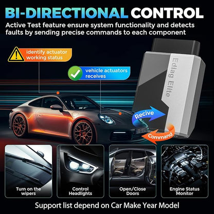 KINGBOLEN Ediag Elite OBD2 Scanner Bluetooth, Bi-Directional Control Scanner All System Diagnostic Tool for iOS & Android, 15+ Hot Reset, CANFD Protocol, FCA AutoAuth, No Subscriptions Lifetime Update