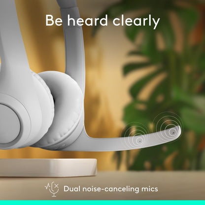 Logitech Zone 300 Wireless Bluetooth Headset Noise Canceling - Off-White