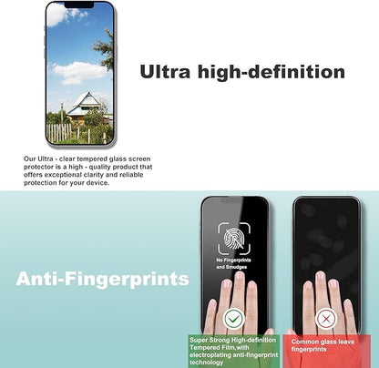 2 Pack Screen Protector Tempered Glass for iPhone 16e and iPhone 14 and iPhone 13 and iPhone 13 Pro 6.1-Inch Auto Dust Removal, No Bubbles, High Definition Clear, Easy Installation