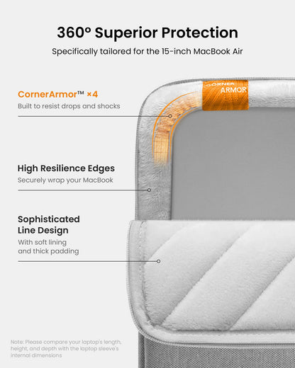 tomtoc 360° Protective Laptop Sleeve for 15-inch MacBook Air M5/A3448 2026