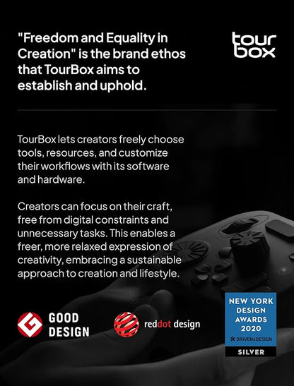 TourBox NEO - Custom Controller for Photo Video Editing, Color Grading, Illustration, MacOS/Windows, Photoshop Lightroom Davinci Resolve After Effects Premiere Final Cut Pro Programmable Keyboard
