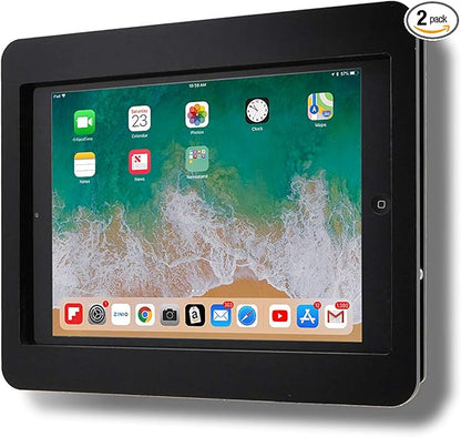 TABcare Anti-Theft Acrylic VESA Enclosure for Apple iPad 7/8/9 10.2" with Free Wall Mount Kit & 90-Degree Angle Charge Cable (iPad 7/8/9 10.2", Black)