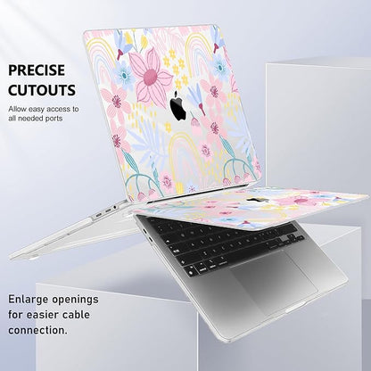 for MacBook Pro 16 inch Case 2019 2020 Release Model A2141, Plastic Hard Shell Cover with Keyboard Cover & Screen Protector for MacBook Pro 16 inch with Touch Bar & Touch ID, Florals